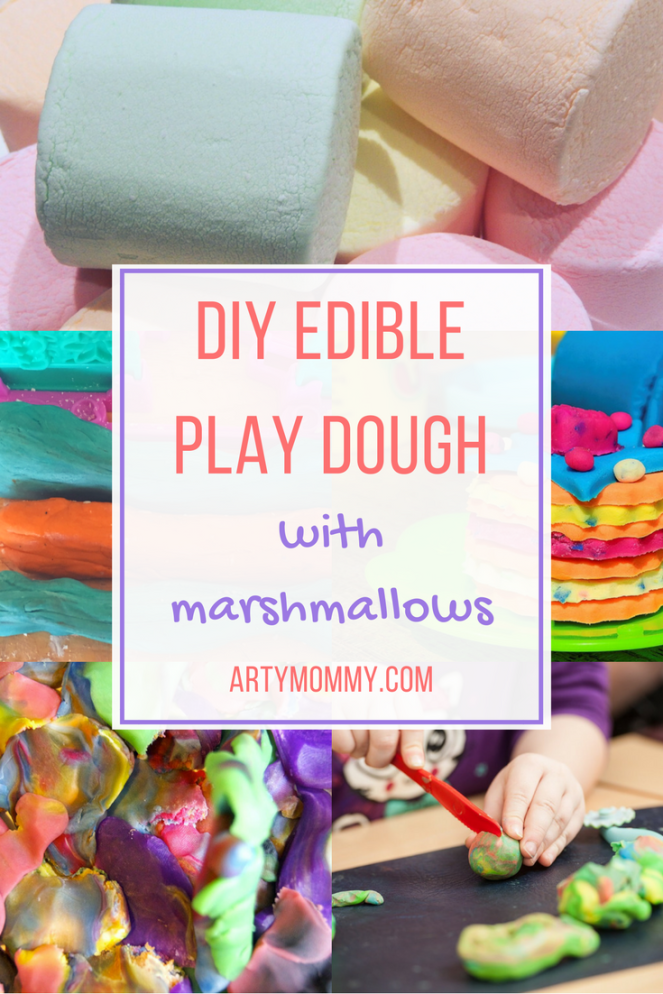 DIY edible play dough with marshmallows 