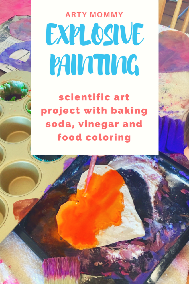 Science art project for kids painting with baking soda vinegar