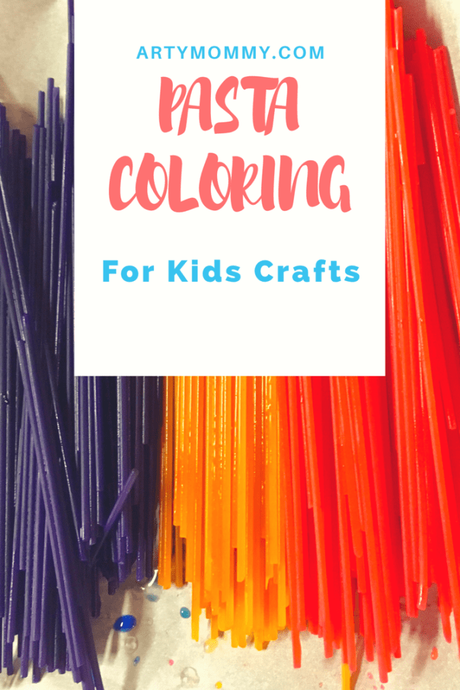 Dyeing and coloring pasta for kids craft projects