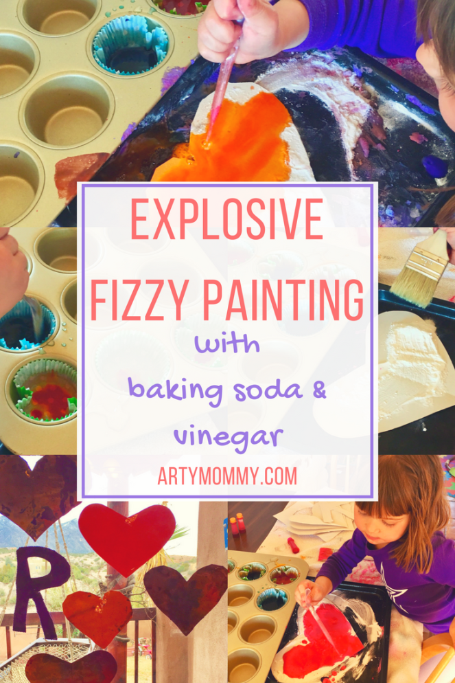 Explosive Fizzy painting with baking soda and vinegar 