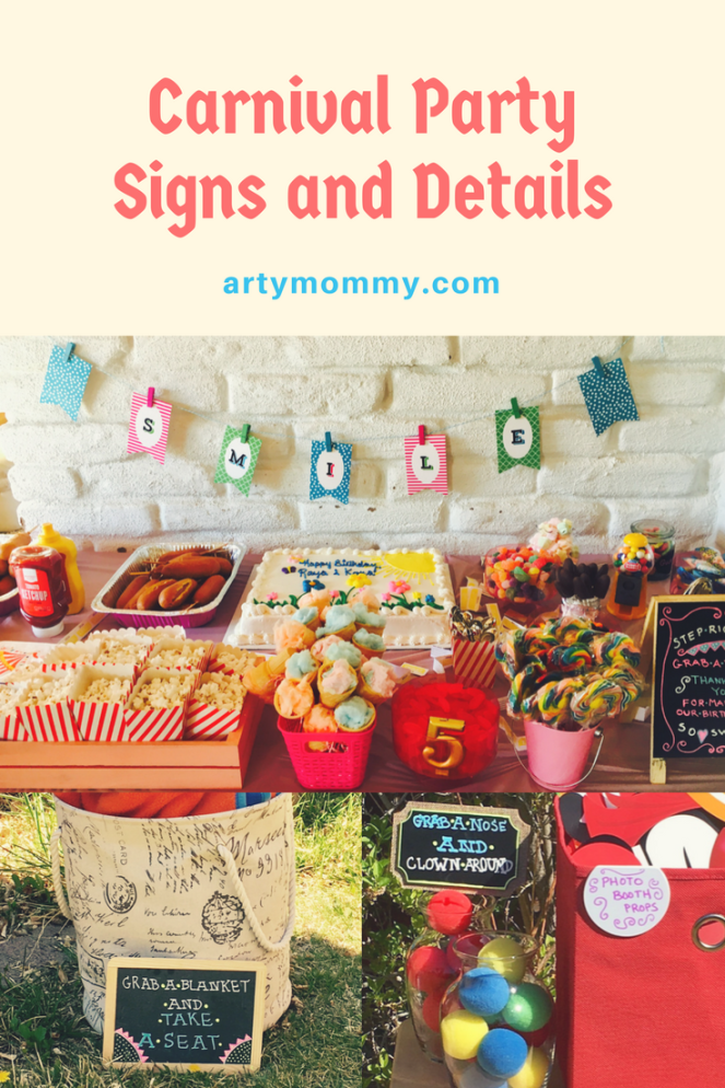 Carnival party signs and decor ideas 