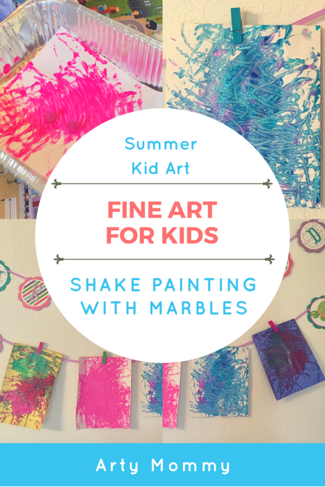 Marble shake painting DIY kids art