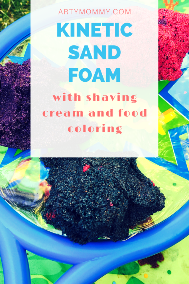 DIY Kinetic Sand Foam with shaving cream