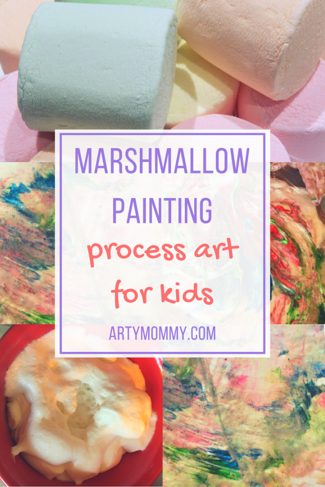 marshmallow painting process art for Kids 